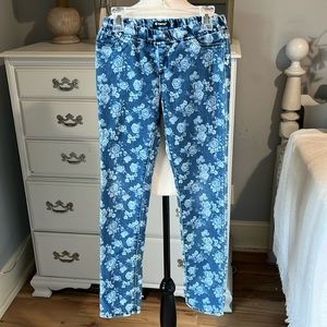 Floral Jeans Elastic Waist Tractor Girls 12 Skinny Jegging